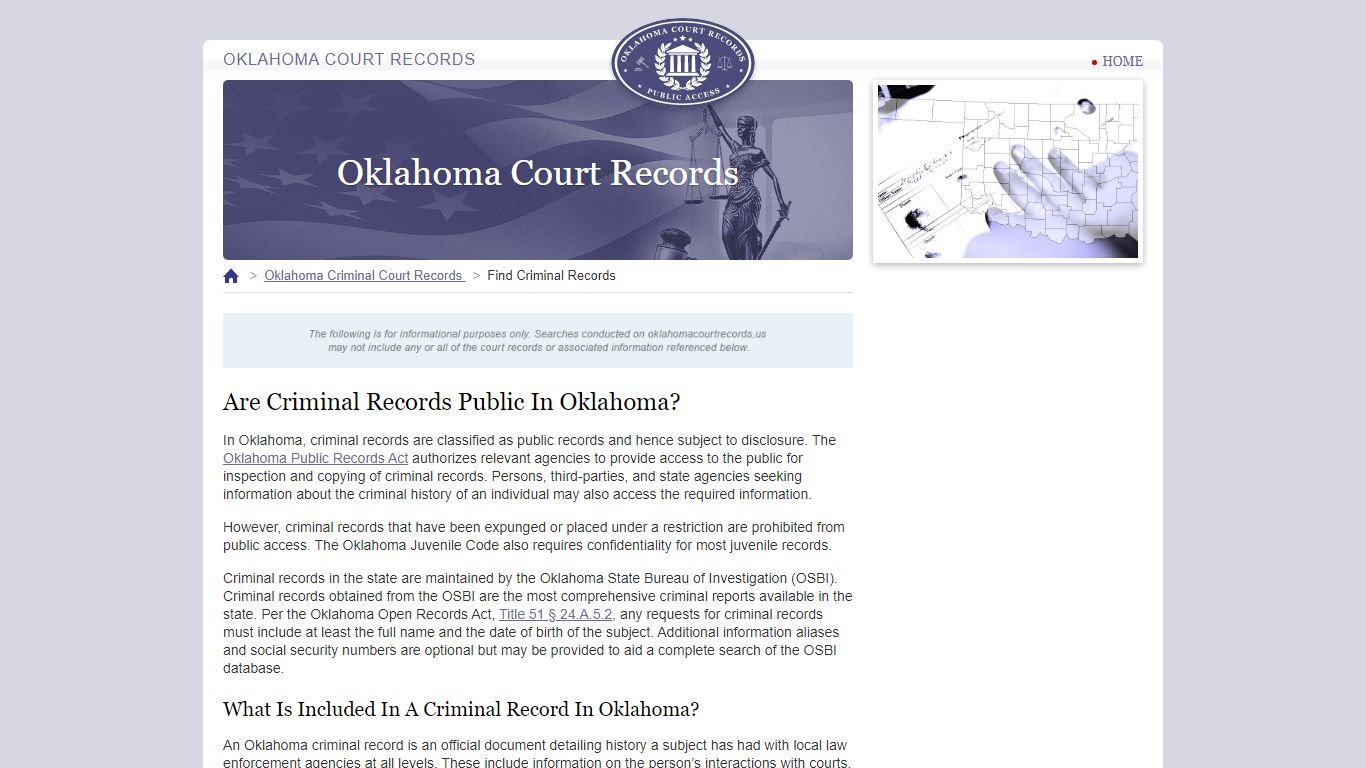Are Criminal Records Public In Oklahoma? - Oklahoma Court Records
