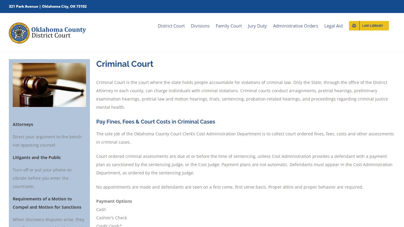 Criminal - Oklahoma County District Court